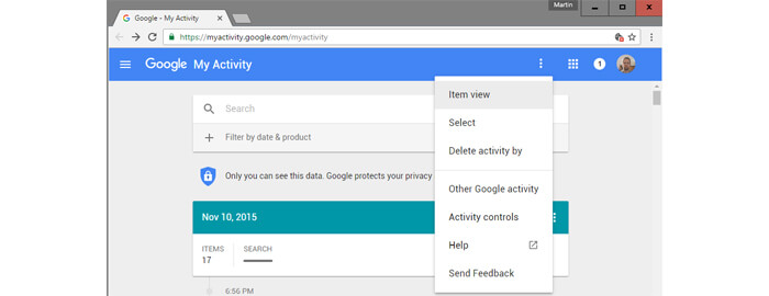 امکان مشاهده تاریخچه فعالیت های کاربر در گوگل توسط My Activity