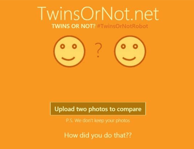 Twins or Not با استفاده از Face API به شما قابلیت مقایسه دو عکس را می دهد