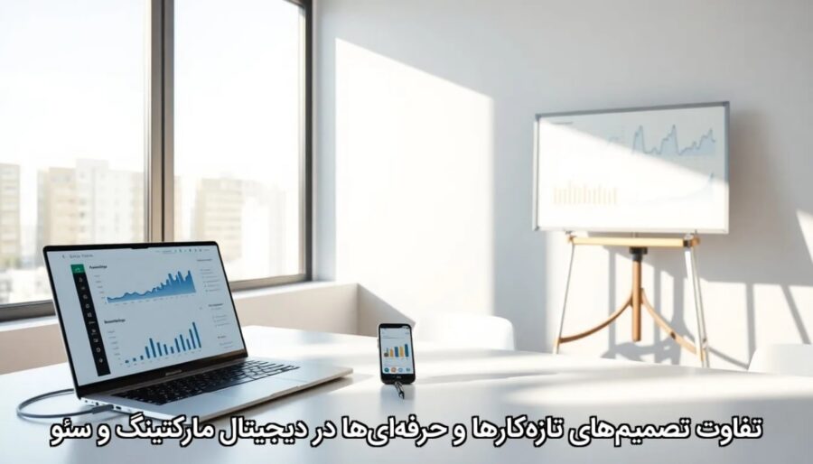 تفاوت تصمیم‌های تازه‌کارها و حرفه‌ای‌ها در دیجیتال مارکتینگ و سئو