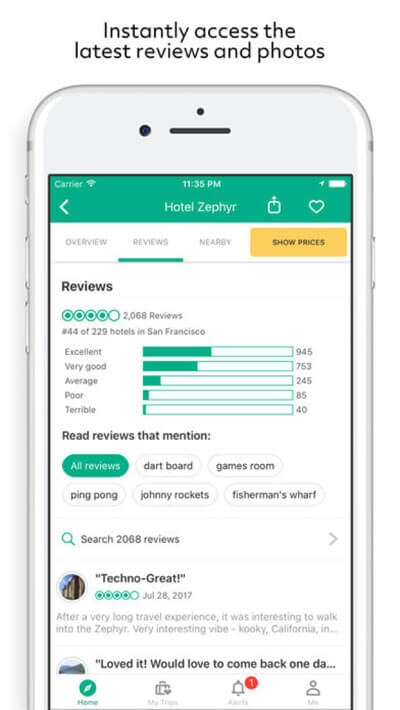 نظرات کاربران در TripAdvisor