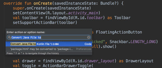 تبدیل فایل جاوا به Kotlin در اندروید استودیو
