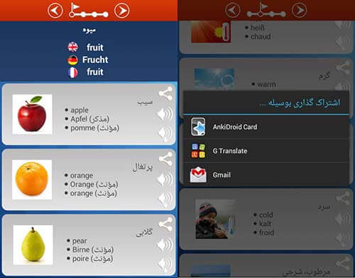 واژگان تصویری 3 زبانه